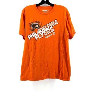 Reebok Center Ice Philadelphia Flyers NHL Orange Men's T Shirt Tee Size L